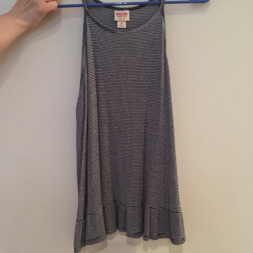 Black and white striped tank